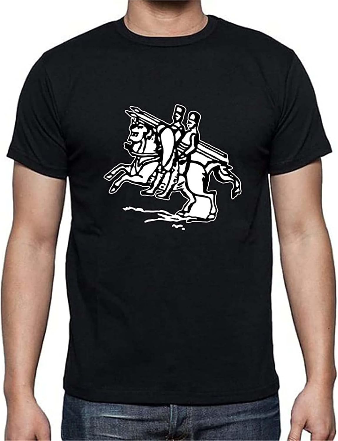 Knights Templar Christ God Horses Jesus T Shirt tee L чёрный