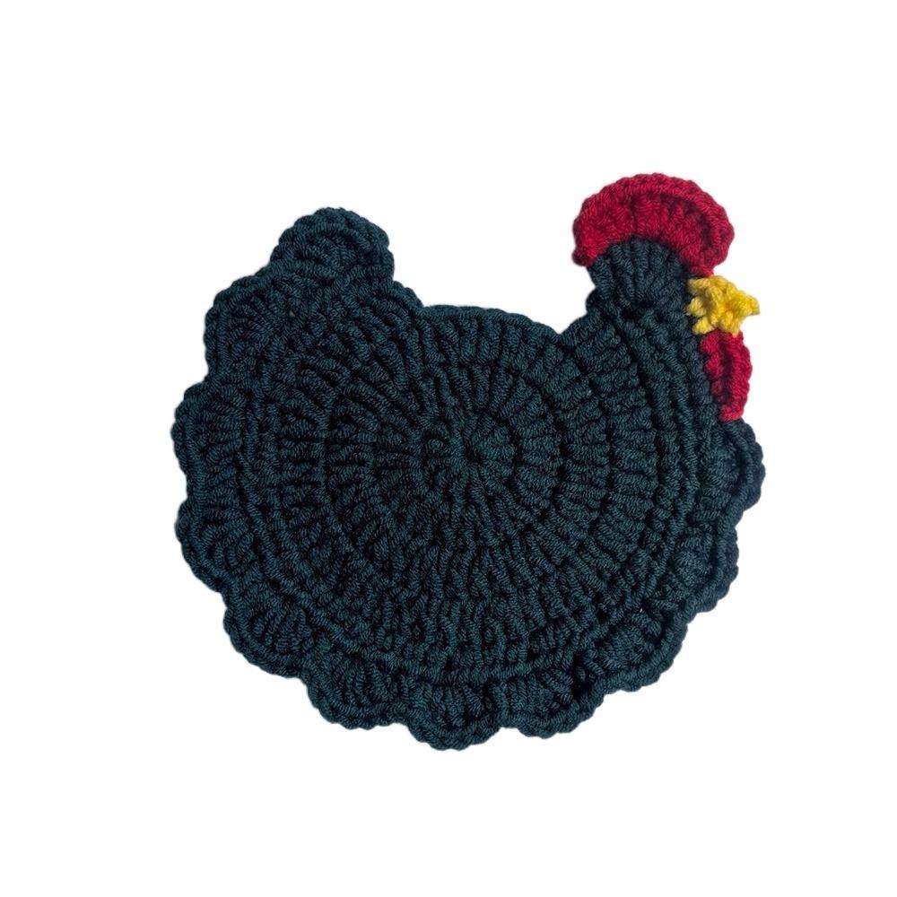 Cartoon Design Crochet Coaster Soft Fabric Insulation Placemat Woven Cup Mat  Halloween Decorative