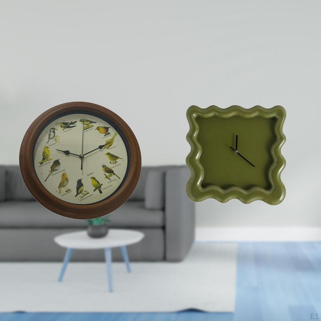Elegant Singing Bird Round Wall Clock with Alarm for Dining Room Weddings And Silent Accurate Square