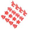 16Pcs Decorative Wood Chips Elk Star Angel Christmas Tree Wooden Hanging Ornaments with Twine