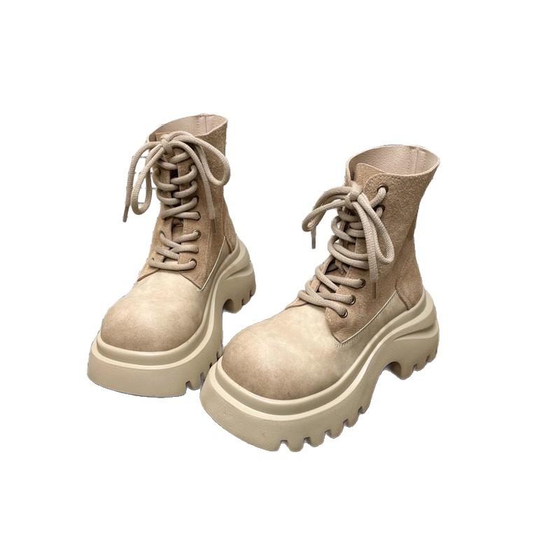 British Martin Boots Women's Summer 2025 New Retro Small Man Platform Short Boots Heightening Locomotive Rhubarb Boots