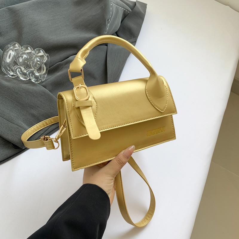 Chic Fashion Street Style Medium Square Bag Pu Leather Crossbody Handbag 2024