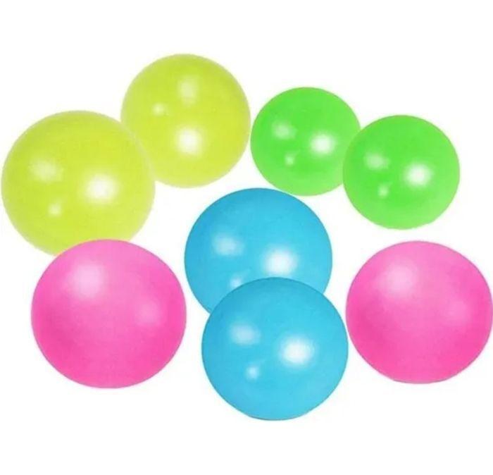 Lot de 8 balles anti-stress collantes fluorescentes – Relaxation et amusement pour petits et grands