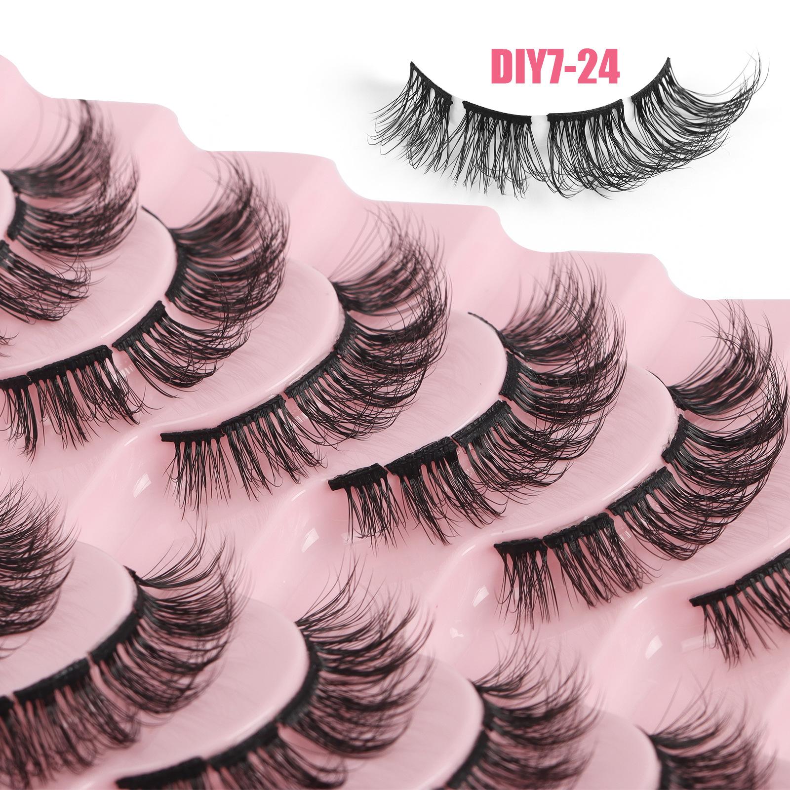 

10 пар сегментированных накладных ресниц для самостоятельной сборки, накладные ресницы, густые имитированные завитые ресницы