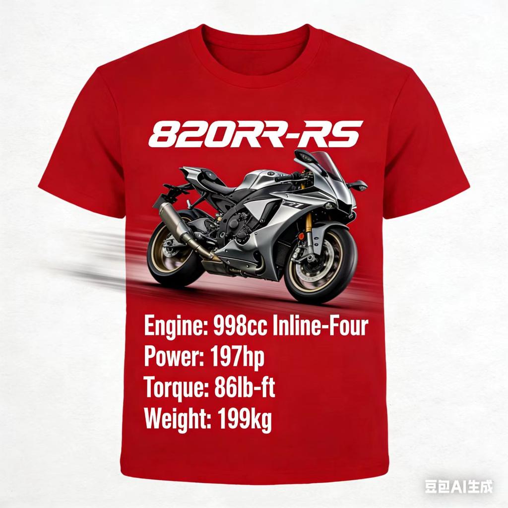 2026 New Unisexs 820RRRS Sportbike Specs Graphic TShirt Motorcycle Biker Streetwear Tee