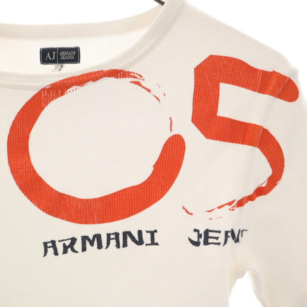 Armani Jeans Short Sleeve Rib T-shirt L White Women Used