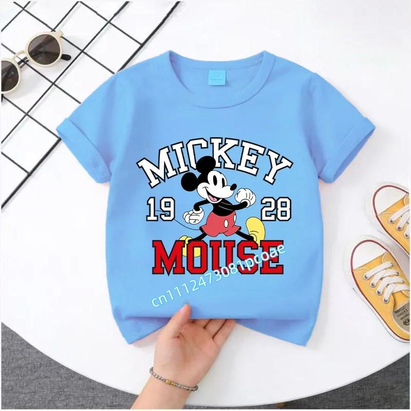 2026 Boys Girls Shortsleeved Printed Tshirt Mouse Cartoon Children 100 Cotton Soft Breathable Loose Sports Comfortable