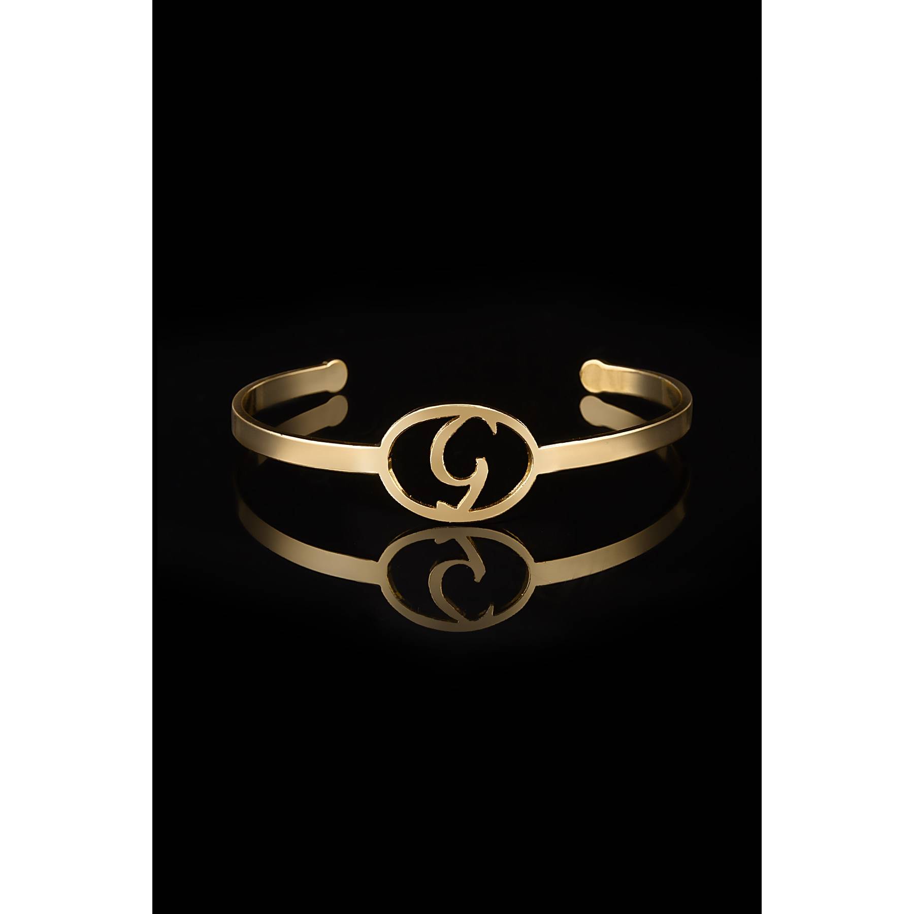 

Steel Gold Women s G Letter Cuff Bracelet