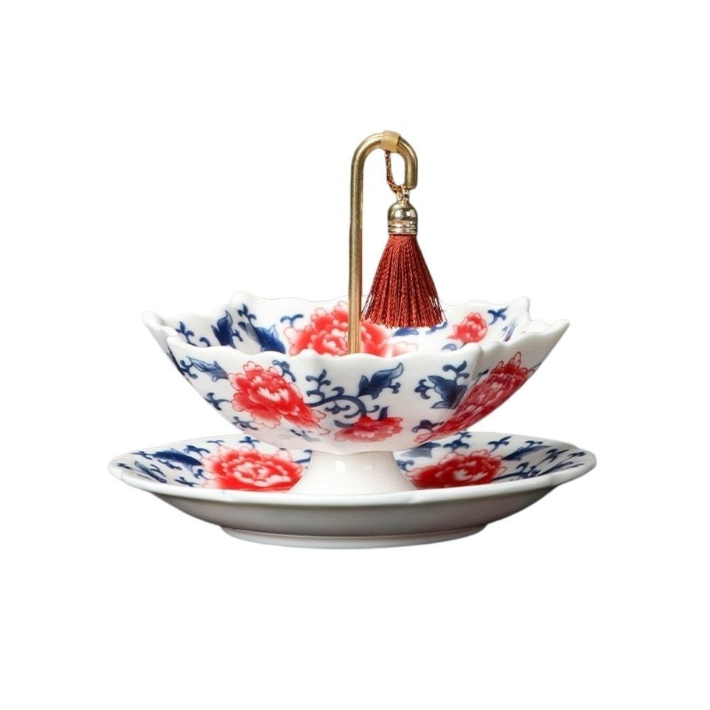 Ceramic Umbrella Tea Strainer Chinese Style Blue and White Porcelain Tea Filter Tea Room