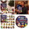 Acrylic Surprise Gift Boxes 2026 USA 250th Anniversary Rubber Duck Advent Calendar, 24-Day Patriotic Countdown Creative Holiday Kit Collection Box, 2D