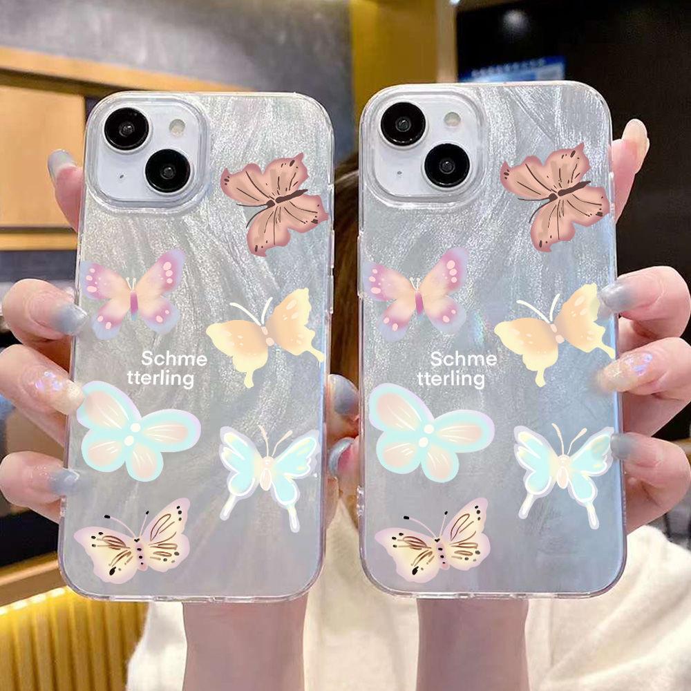 Color small butterfly for iPhone17promax Apple 17 laser mobile phone case 16/15 large hole 15 factory