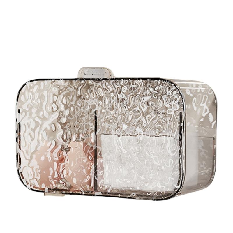 Настенный контейнер для хранения ватных дисков Практичный подвесной держатель для ватных дисков Контейнер для хранения для организованных жилых помещений серебряный 980₽