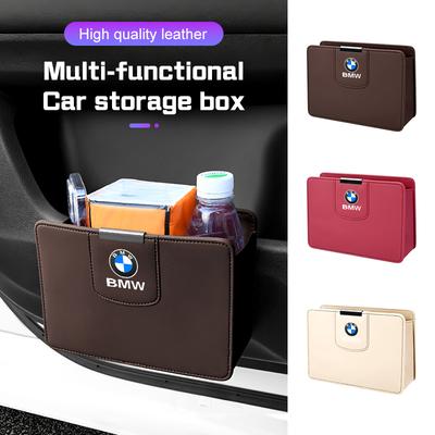 Leather Hanging Car Garbage Bag Door Trash Can Storage Box For BMW E36 E39 E46 E60 E70 E90 E91 E92 F10 F40 G60 X3 X4 X5 X6 X7 FF35