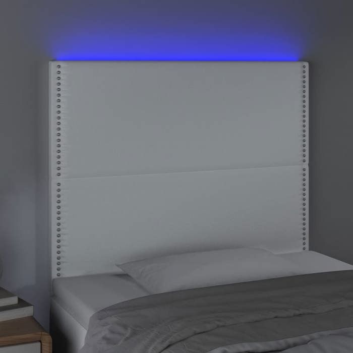 Maison Exclusive - Tête de lit à LED Blanc 100x5x118/128 cm Similicuir