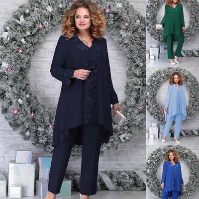 Vestido de noche de 3 piezas para mujer, traje de cóctel con temperamento bordado de retales, conjunto ajustado para ir al trabajo