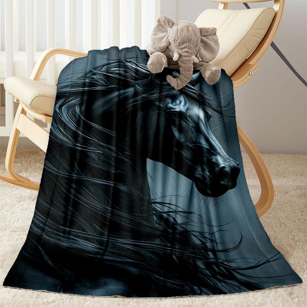 Horse Blanket Durable Comfort Great for Livingroom Couch Picnics for All Occasions Playful Design Suitable for Gifting Relatives and Friends