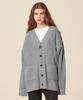 Blond9 Basic Rib Knit Cardigan_Blue Gray