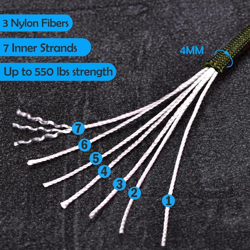 100ft 4mm Paracord Rop Utility Parachute Cord for Crafting, Tent, Camping, Clothes line, Hiking, Fishing
