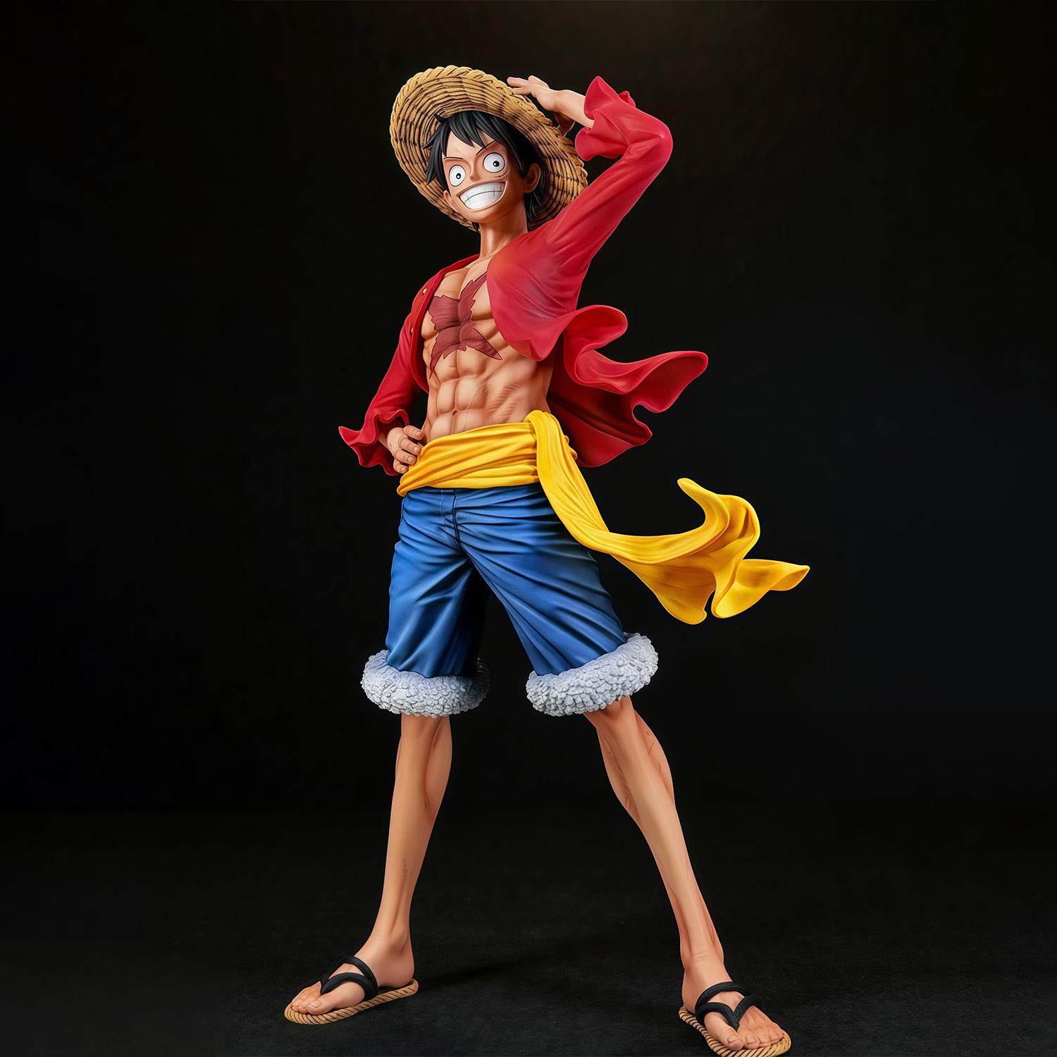 

24 см Фигурка Аниме One Piece Луффи - GK Стоячая Поза Надавливающая на Шляпу Модель Статуэтка для Мальчиков Фанатов Коллекционная Новый Стиль белый
