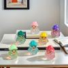 20 Glow-in-the-Dark Duck Decorative Statues - Resin Fan-shaped Edge Miniature Statues, Soft Colors, Unique Home and Holiday Deco