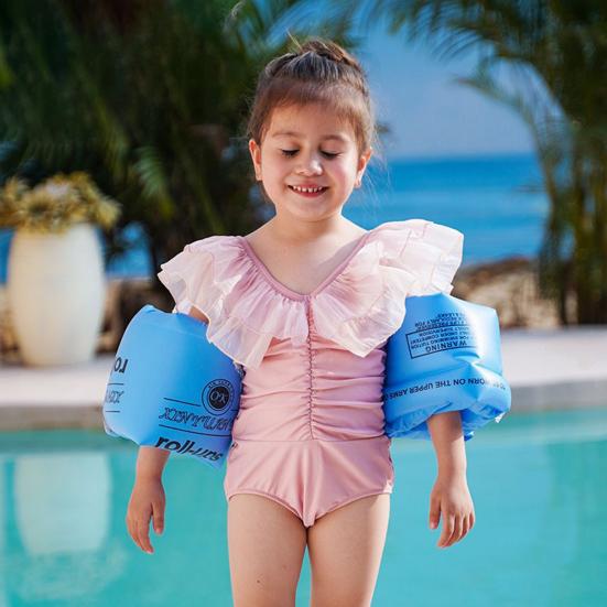 1 Pair Kids Arm Floaties Pool Floats Arm Bands Inflatable Swim Rings Arm Floater Swimming Pool Accessories Swim Trainer Floaties