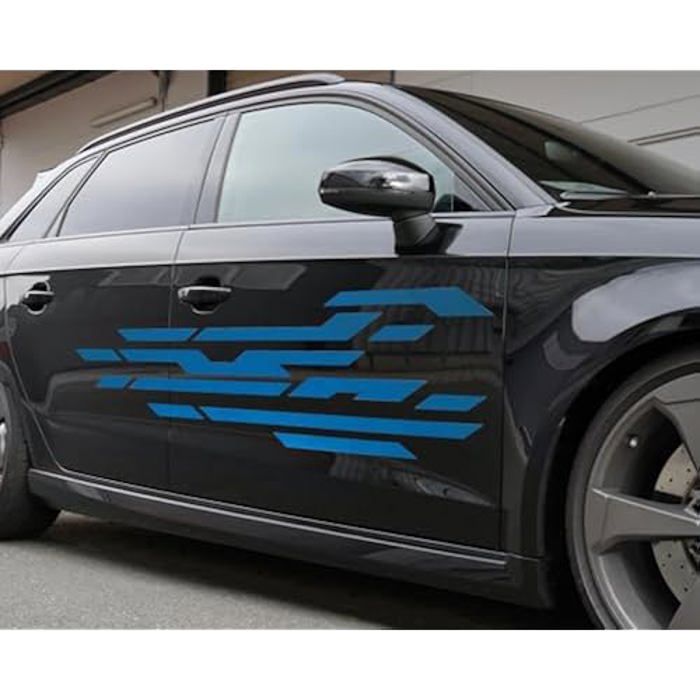 Autocollant pour Voiture - FOLIATEC - Street - Bleu chromé mat - 35 x 150 cm - 2 pièces
