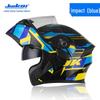 Jiekai Men's DOT Standard Flip-up Electric Motorcycle Helmet with Double Visor, All-Season Safety Gear