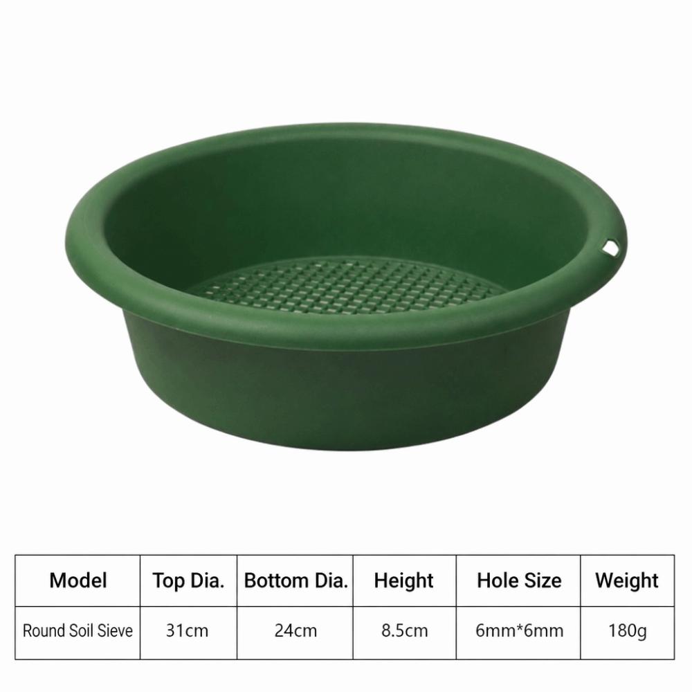 Plastic Garden Sieve Multi-purpose Lightweight Sand Washing Pan Fine Mesh Plastic Sifting Tool Sand & Gravel Separation