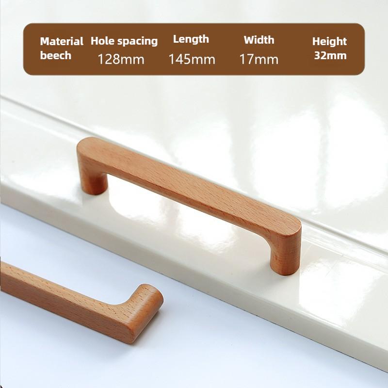 Solid Wooden Kitchen Door Dresser Wardrobe Knobs Cupboard Drawer Pull Cabinet Furniture Handle