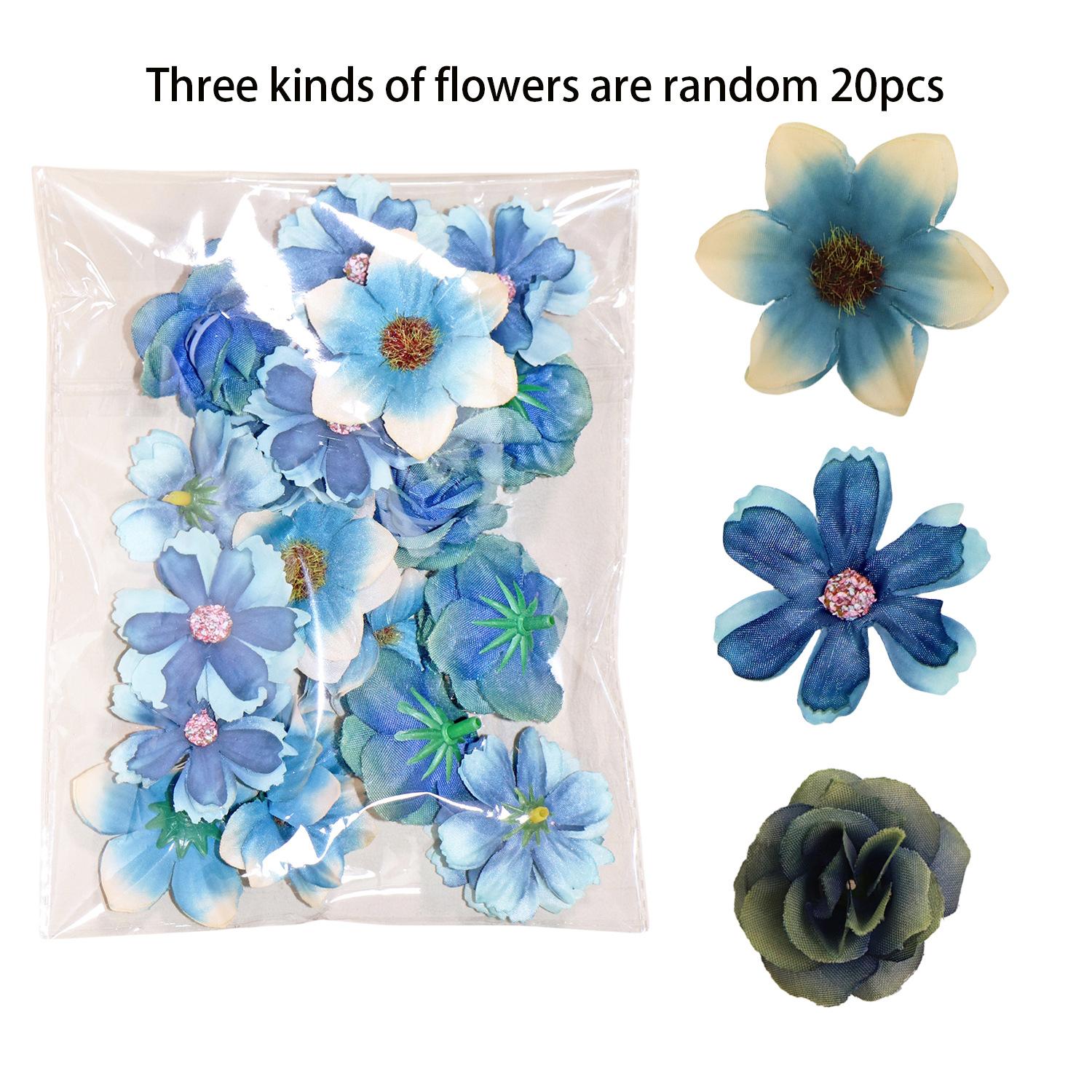 

Набор симуляционных цветов, Материал для шпилек, Материал для праздничного декора, Материал для DIY из розы и подсолнуха. синий