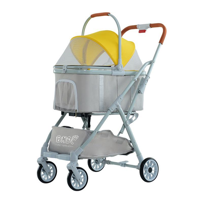Lightweight Folding Pet Stroller for Small Pets, Breathable & Portable for Elderly Dogs
