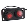 2 Gang Rocker Switch Panel Water Proof On Off Round LED for Automotive Lights Marine Boat Car Truck Vehicles Red