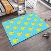 Rubber Duck Pattern On Blue Rug Non-slip Rug Suitable for Living Room and Bedroom Sofas.