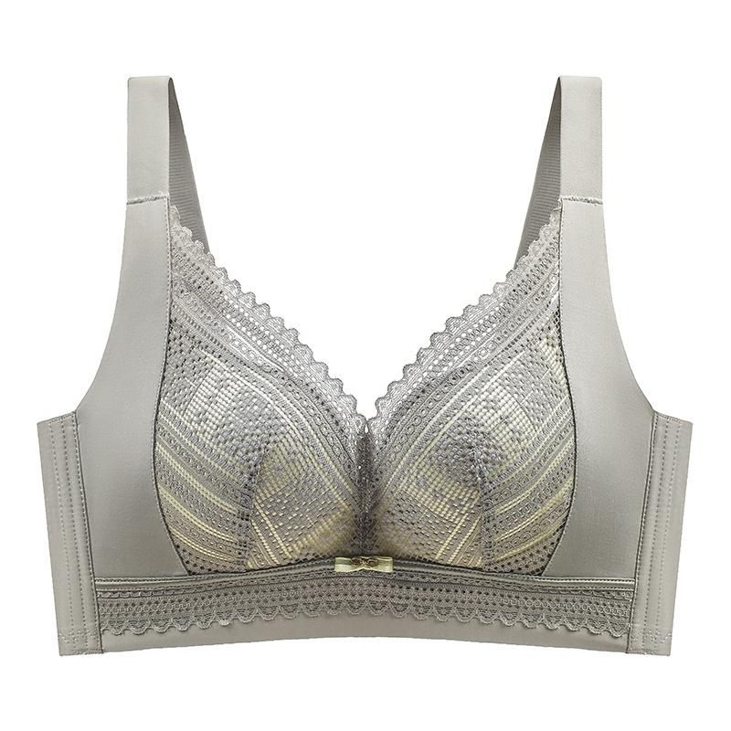 Lightweight Breathable Seamless Lace Bra That Makes Large Breasts Appear Smaller Without Underwire and With Side Boob Support