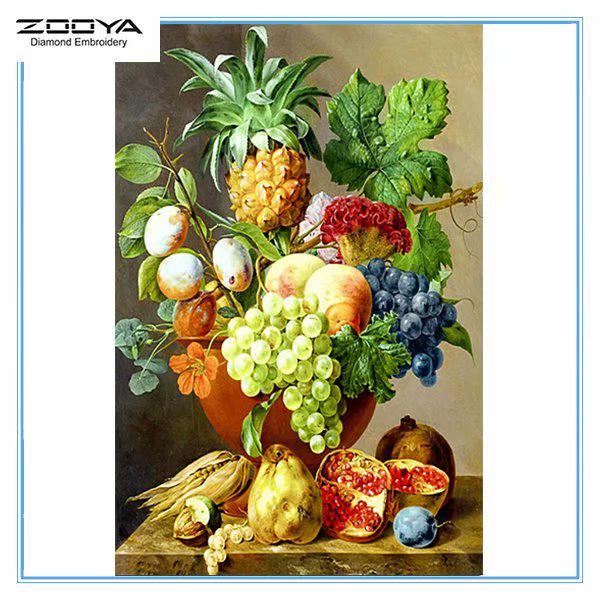 

ZOOYA 3D Алмазная вышивка Картина Вышивка крестом Круглый горный хрусталь Картина фрукты