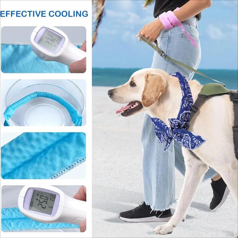 Adjustable Summer Cartoon Pet Ice Scarf Cooling for Cats and Dogs Japanese Korean Style Reusable Neck Wrap