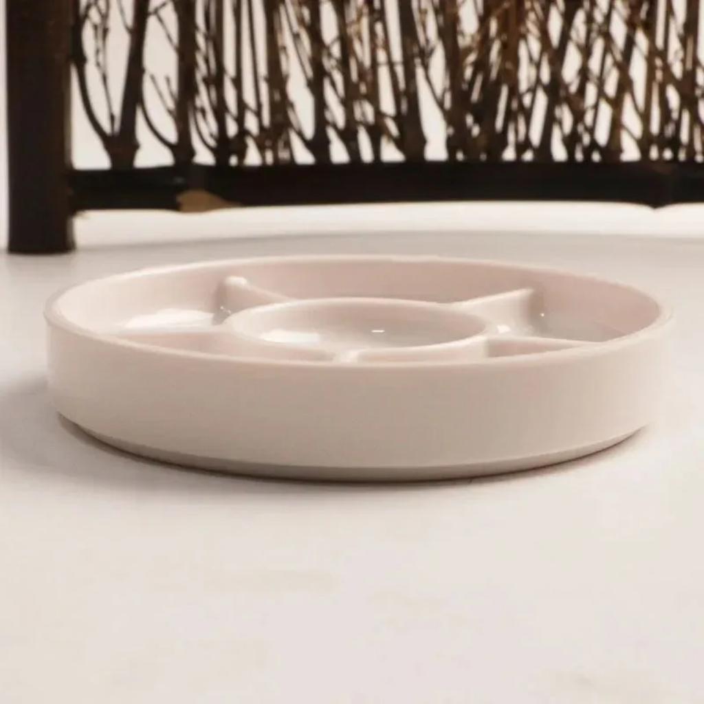 Imitation Porcelain Round Palette with Lid Acrylic Watercolor Painting Multifunctional White Paint Tray Artist Supplies