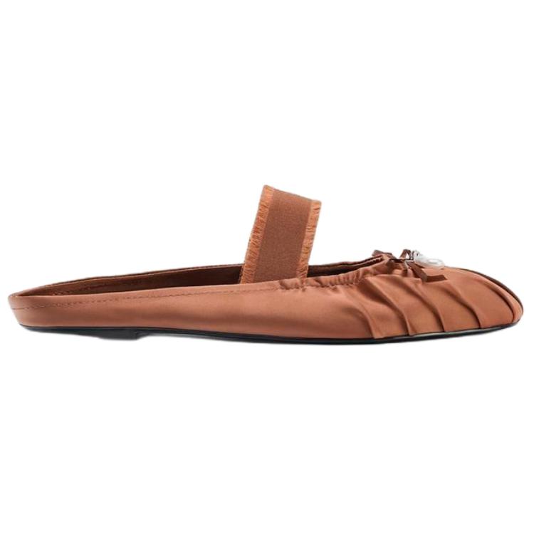 Zara Fashion Slip-On Anti-Wear Closed-Toe Slippers Women slippers Rust-Brown 3596610708