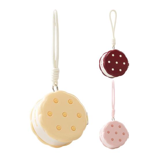 Round Powder Puff Box Double-Tier Wet And Dry Separation Makeup Puff Case Portable Makeup Sponge Organizer with Lanyard for Women Girls Travel Storage