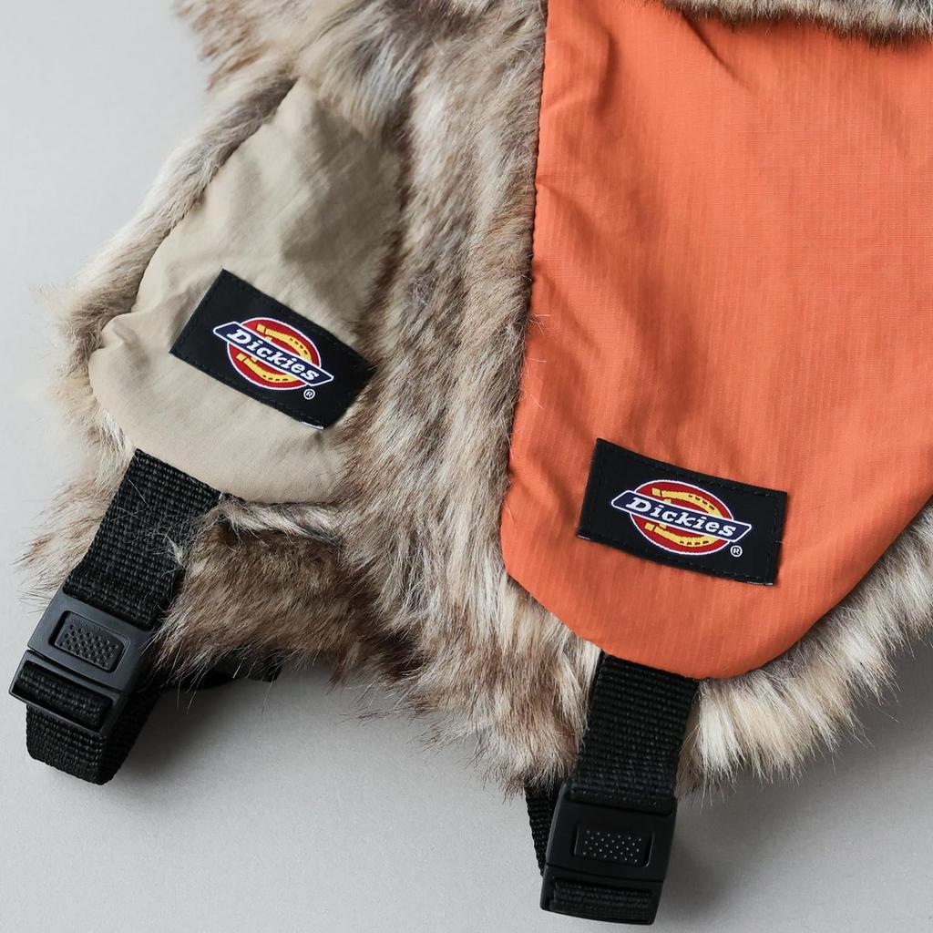 Dickies Nylon Flight Cap, Pilot Cap, Earmuffs, Knit Cap, Aviator Earmuffs (JP, Alphabet, Free Size, Brick)