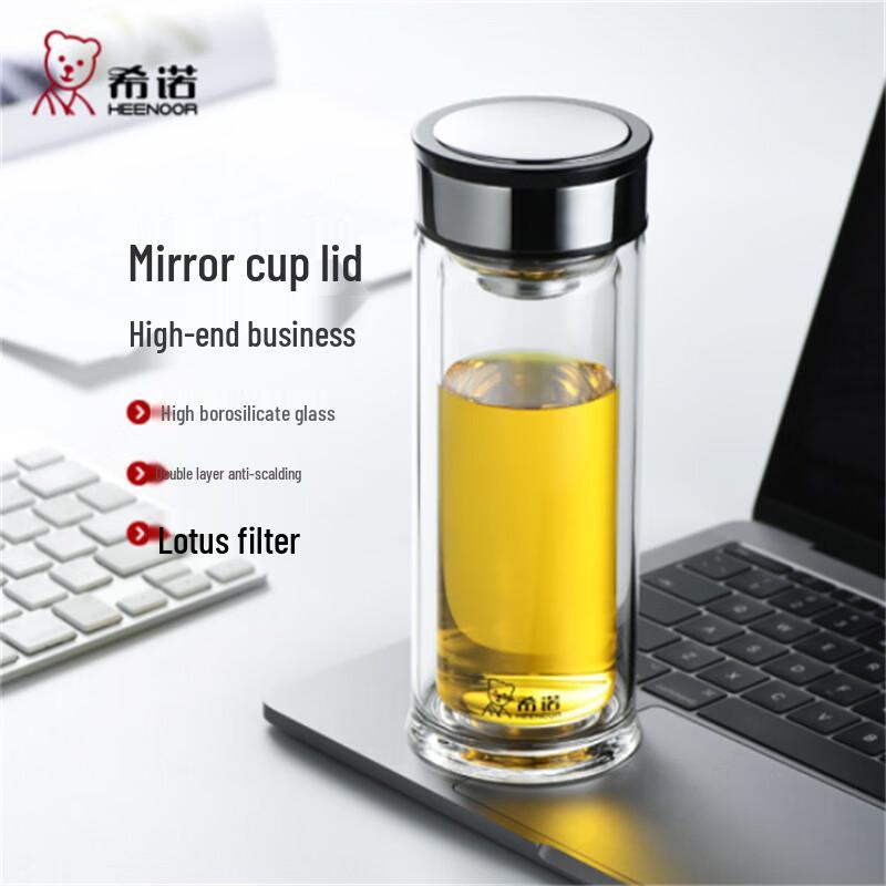 Heenoor Double-Walled Glass Tea & Water Bottle