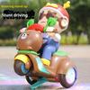 360° Rotating Lights Music Walking Trike Toy Car, Fun Stylish Gift for Halloween, ABS Material, Battery Not Included, Random Color