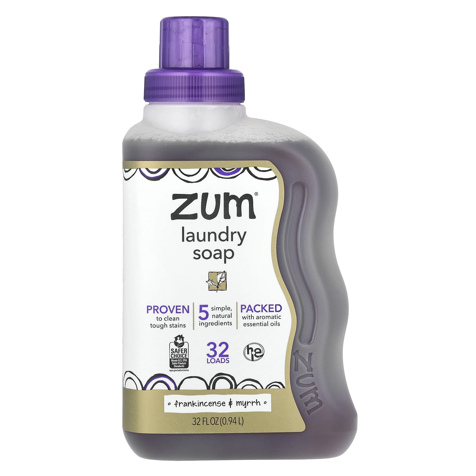 

Zum Clean, Aromatherapy Laundry Soap, Frankincense & Myrrh, 0.94L (32Fl Oz)