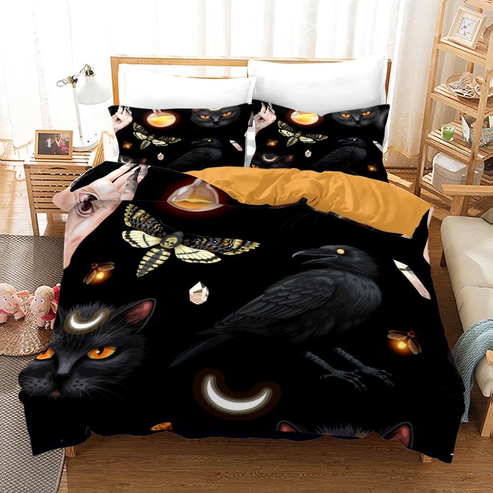 Death Moth Duvet Cover Set Queen Size Phase Space Comforter Cover for Boys Abstract Exotic Aesthetic Bedding Set Dark Art