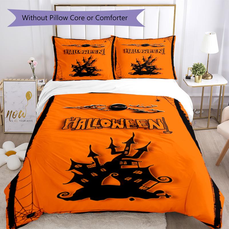 Halloween Bedding Set Breathable Duvet Cover with Pillowcases Decorative Bed Linen for Bedroom Home Decoration Birthday Gift