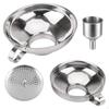 4 Pieces Funnel with Strainer | Easy To EasyRinse, Convenient Attached Handle, Stainless Steel