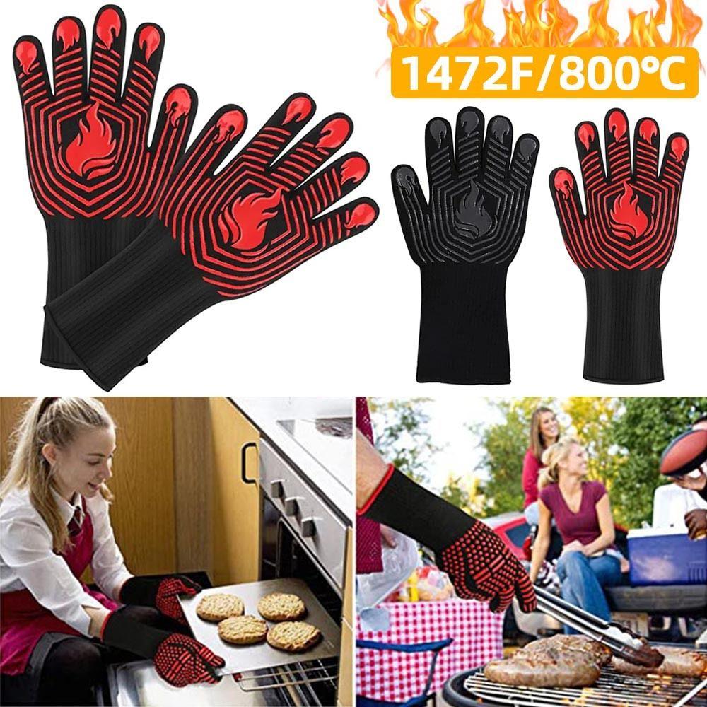 Oven Baking Cooking BBQ Gloves Fireproof Heat Insulation Glove High Temperature Resistance