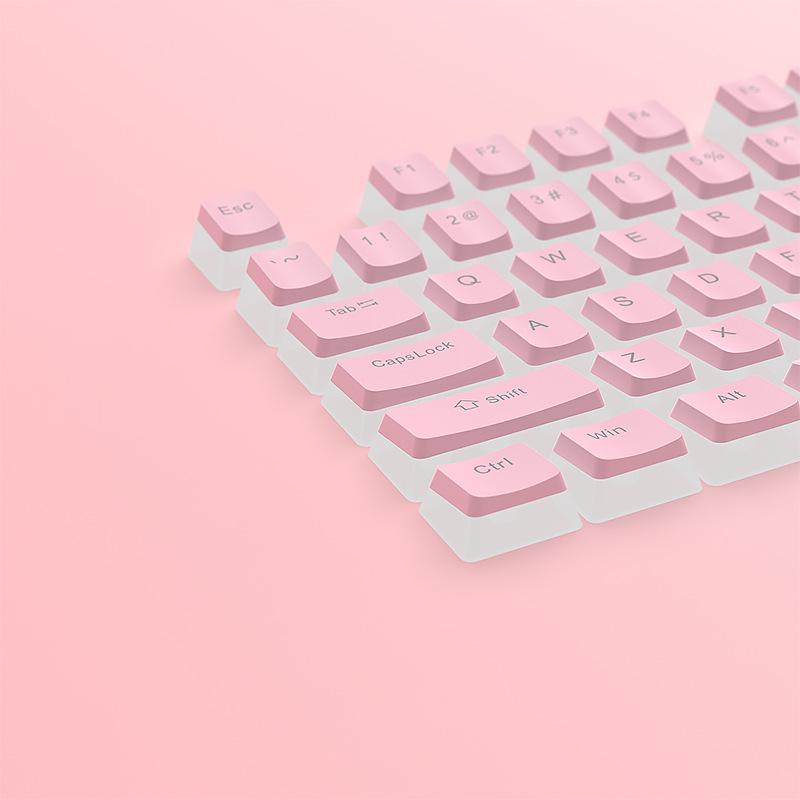 Double Skin Milk Pudding Mechanical Keyboard Keycaps, Luminous OEM Height, 130-Key Full Set