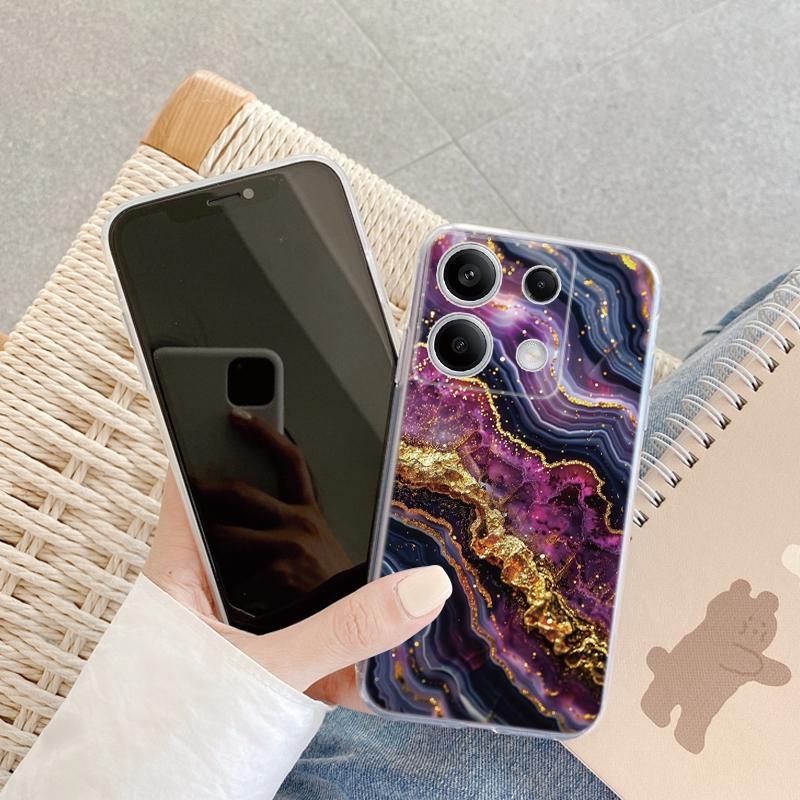 

Чехол с мраморным узором для iPhone Samsung A55 M34 S24 Xiaomi Redmi 13 Pro 14C Huawei Honor 200, противоударный бампер для телефона TPU, устойчивый к царапинам, прозрачная задняя крышка Xiaomi 14T
