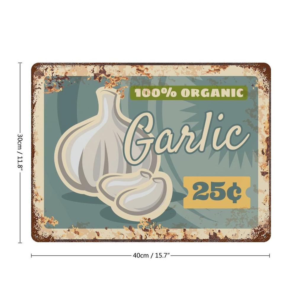 1-Pack Retro Rusty Decor Metal Plaque, 20×30cm and 30×40cm, Wall Hanging for Kitchen, Study or Living Room